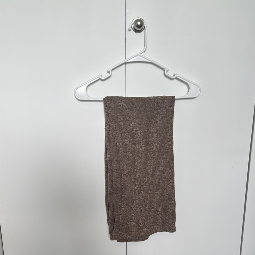 Brown Ribbed Flare Sweats